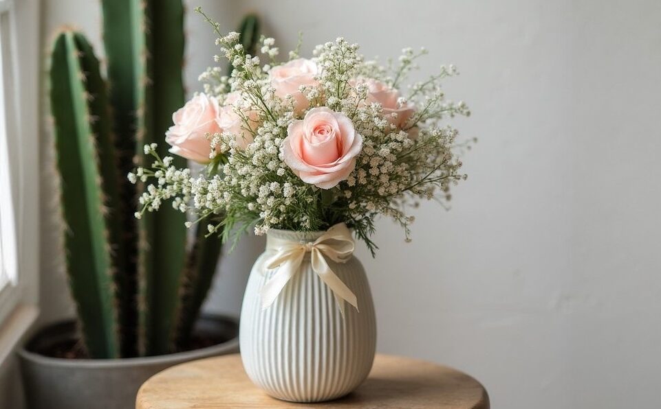 گل رز هلندی گلبه لی رنگ