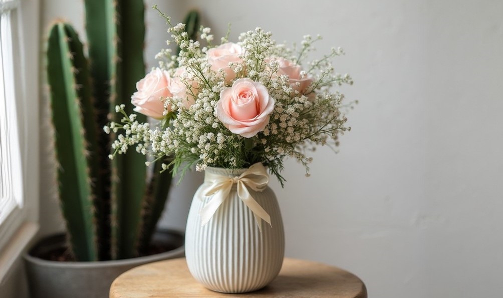 گل رز هلندی گلبه لی رنگ